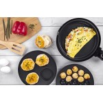 Multi Baker Deluxe- Electric Appliance with Temperature Control, 3 Interchangeable Skillets for Grilling, Baking or Dessert Making- Grilled Cheese, Omelets, Personal Pizza, Takoyaki, Sandwiches, Cake Pops & More, Great Gift