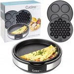 Multi Baker Deluxe- Electric Appliance with Temperature Control, 3 Interchangeable Skillets for Grilling, Baking or Dessert Making- Grilled Cheese, Omelets, Personal Pizza, Takoyaki, Sandwiches, Cake Pops & More, Great Gift