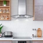 668WRCS75 Wall Mount Range Hood with Ducted Exhaust Vent, 3 Speed Fan, Soft Touch Controls, Tempered Glass, Permanent Filters in Stainless Steel, 30 inches