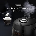 10-Cup (Uncooked) Pressure Rice Cooker | 12 Menu Options: Quinoa, Scorched Rice, GABA/Brown Rice, Multi-Grain & More, Voice Guide, Made in Korea | Black