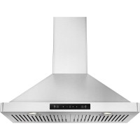 30 inch Wall Mount Range Hood 800CFM, with DC Motor, Stainless Steel Vent Hood with 6 Speeds Exhaust Fan, Convertible to Ducted and Ductless